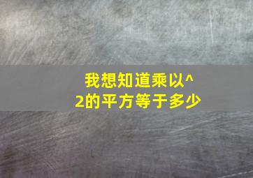 我想知道乘以^2的平方等于多少